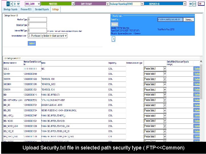 Upload Security. txt file in selected path security type ( FTP<<Common) 