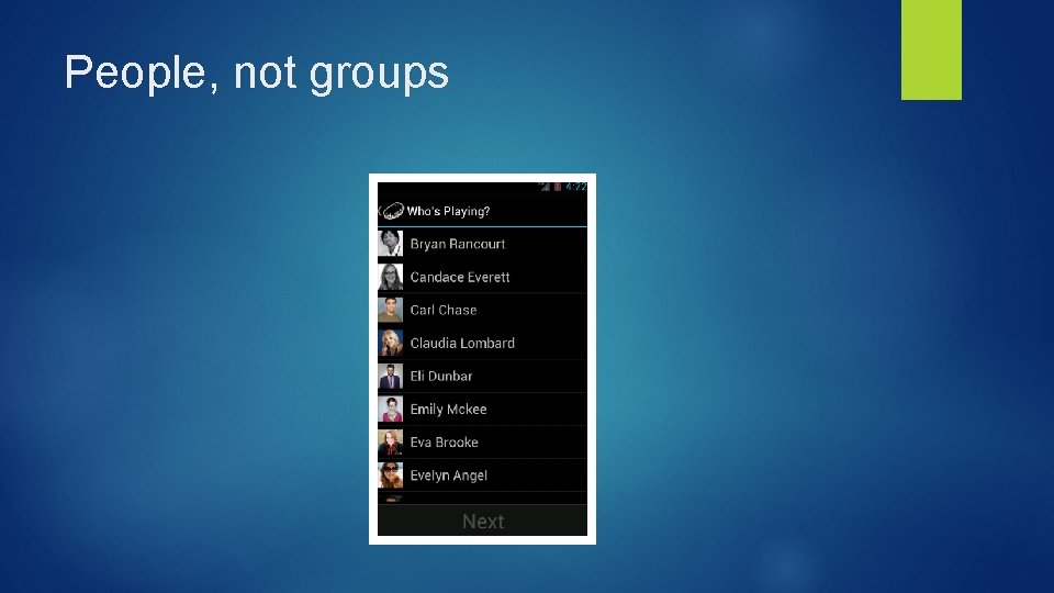 People, not groups 