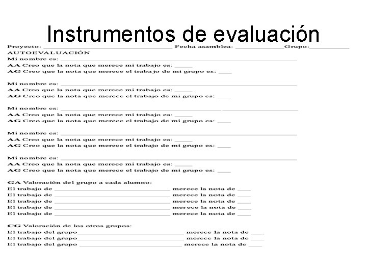 Instrumentos de evaluación 