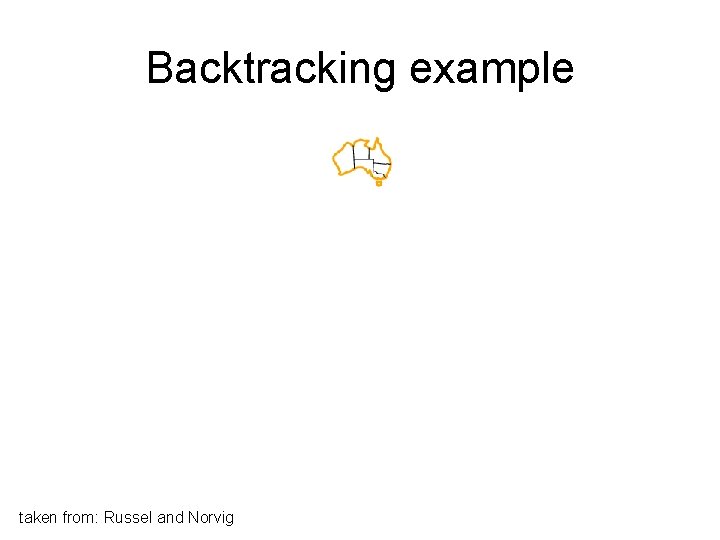 Backtracking example taken from: Russel and Norvig 