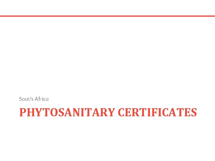 South Africa PHYTOSANITARY CERTIFICATES 