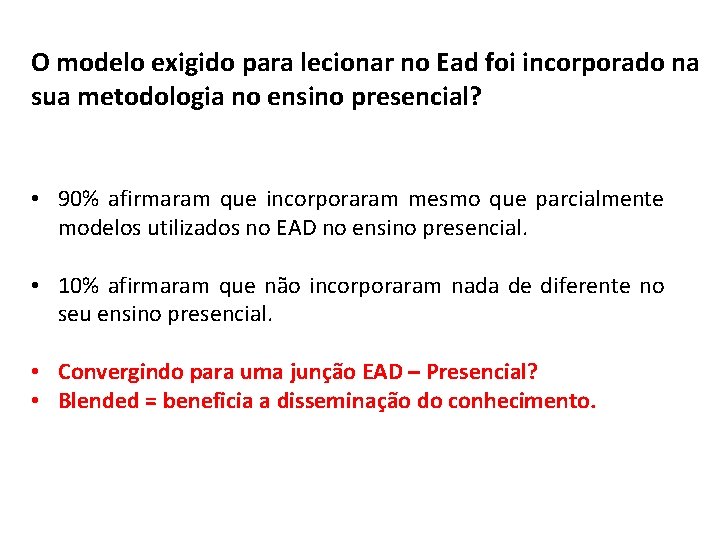 O modelo exigido para lecionar no Ead foi incorporado na sua metodologia no ensino