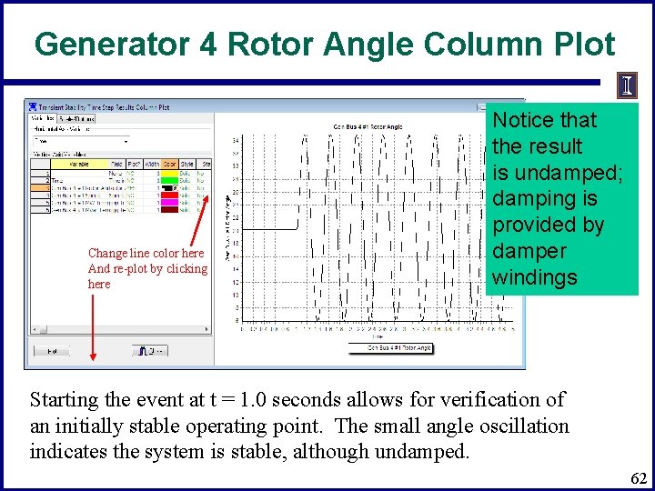 Generator 4 Rotor Angle Column Plot Change line color here And re-plot by clicking