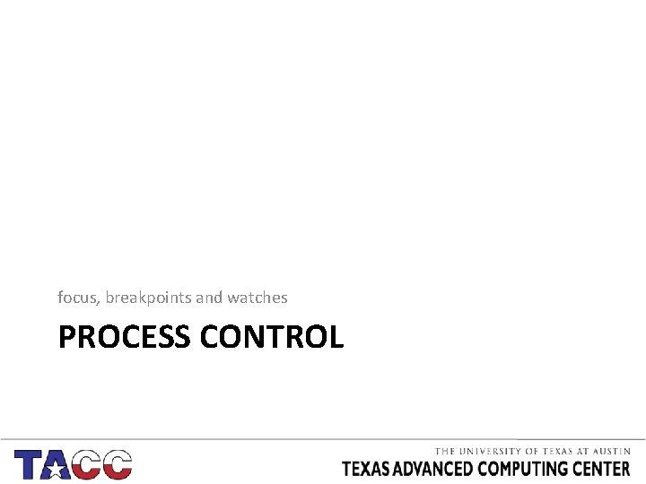 focus, breakpoints and watches PROCESS CONTROL 