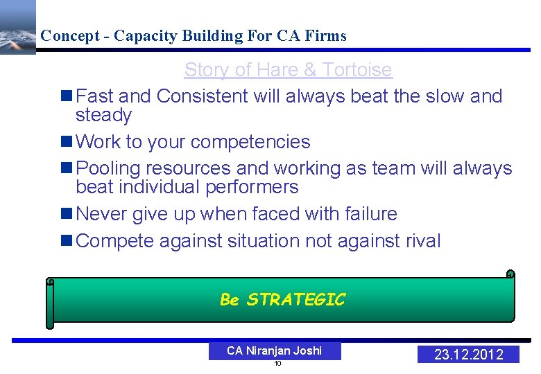 Concept - Capacity Building For CA Firms Story of Hare & Tortoise n Fast