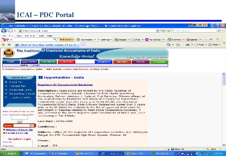 ICAI – PDC Portal CA Niranjan Joshi 41 23. 12. 2012 