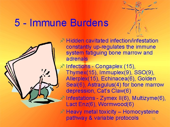 5 - Immune Burdens f Hidden cavitated infection/infestation constantly up-regulates the immune system fatiguing
