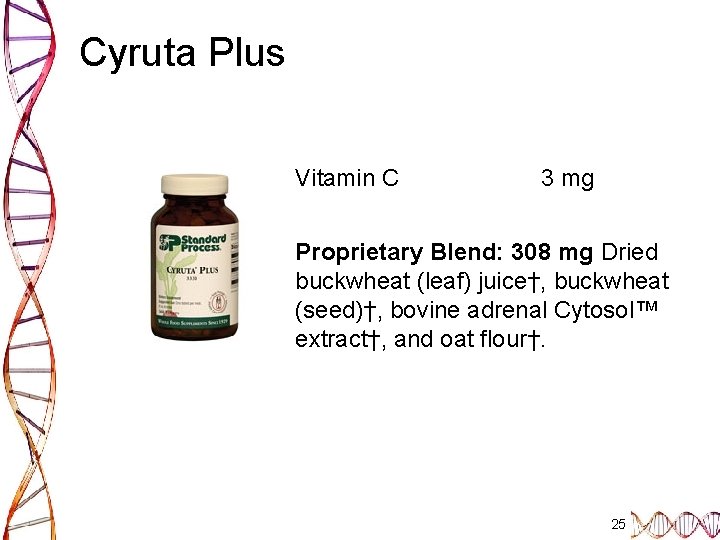 Cyruta Plus Vitamin C 3 mg Proprietary Blend: 308 mg Dried buckwheat (leaf) juice†,