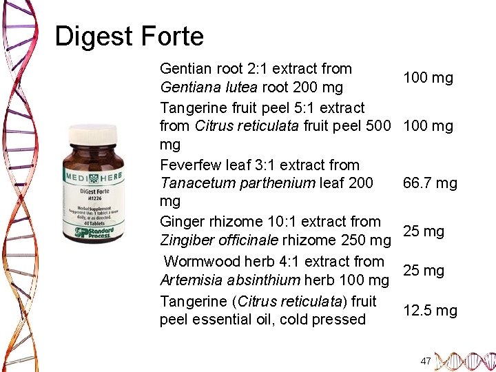 Digest Forte Gentian root 2: 1 extract from Gentiana lutea root 200 mg Tangerine