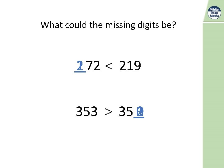 What could the missing digits be? 1 72 2 219 353 0 1 2