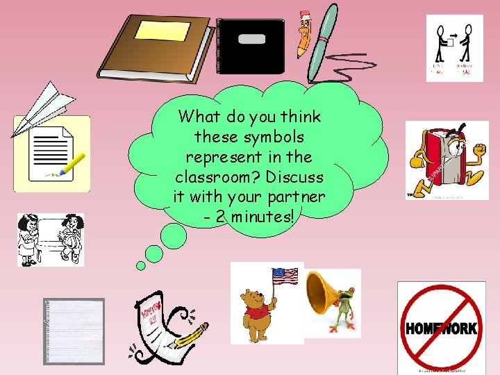 What do you think these symbols represent in the classroom? Discuss it with your