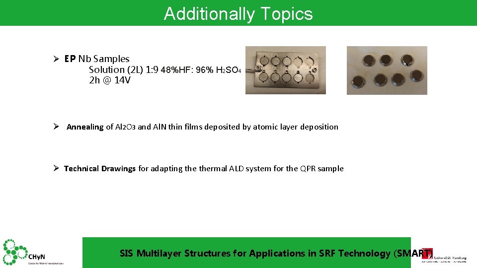 Additionally Topics Ø EP Nb Samples Solution (2 L) 1: 9 48%HF: 96% H