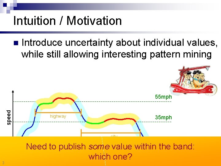 Intuition / Motivation n Introduce uncertainty about individual values, while still allowing interesting pattern