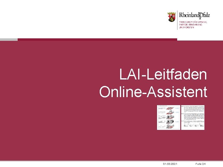 LAI-Leitfaden Online-Assistent 01. 03. 2021 Folie 24 