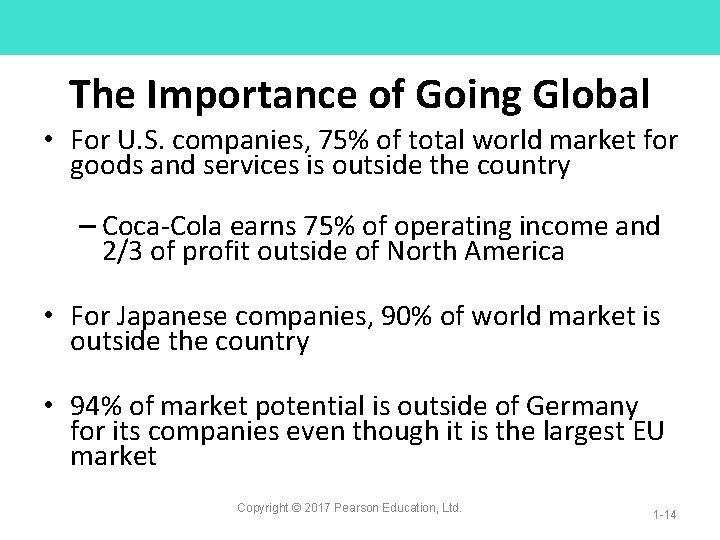The Importance of Going Global • For U. S. companies, 75% of total world The Importance of Going Global • For U. S. companies, 75% of total world