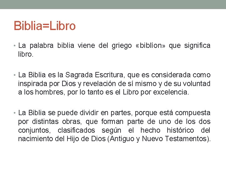 LA BIBLIA Palabra de Dios y qu ms