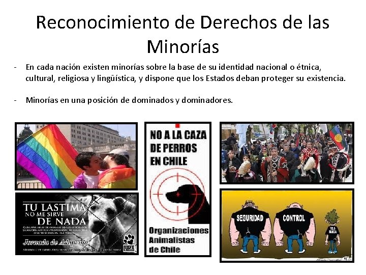 Reconocimiento de Derechos de las Minorías - En cada nación existen minorías sobre la