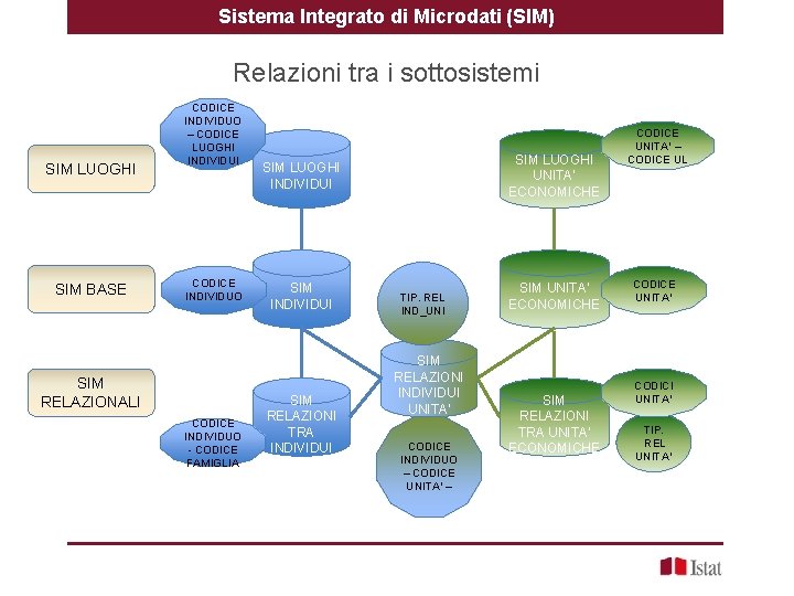 Sistema Integrato di Microdati (SIM) Relazioni tra i sottosistemi SIM LUOGHI SIM BASE CODICE