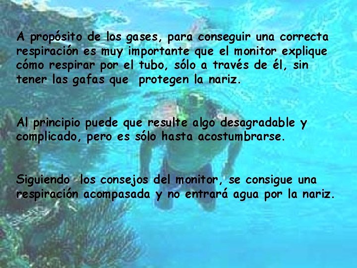 A propósito de los gases, para conseguir una correcta respiración es muy importante que