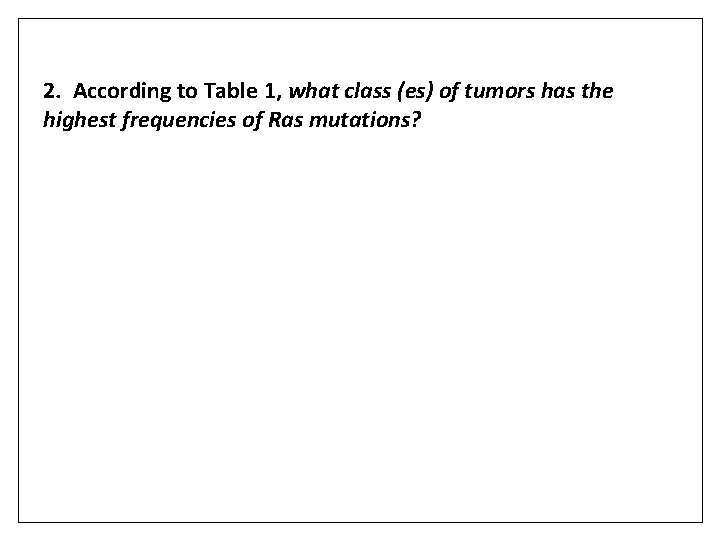 2. According to Table 1, what class (es) of tumors has the highest frequencies