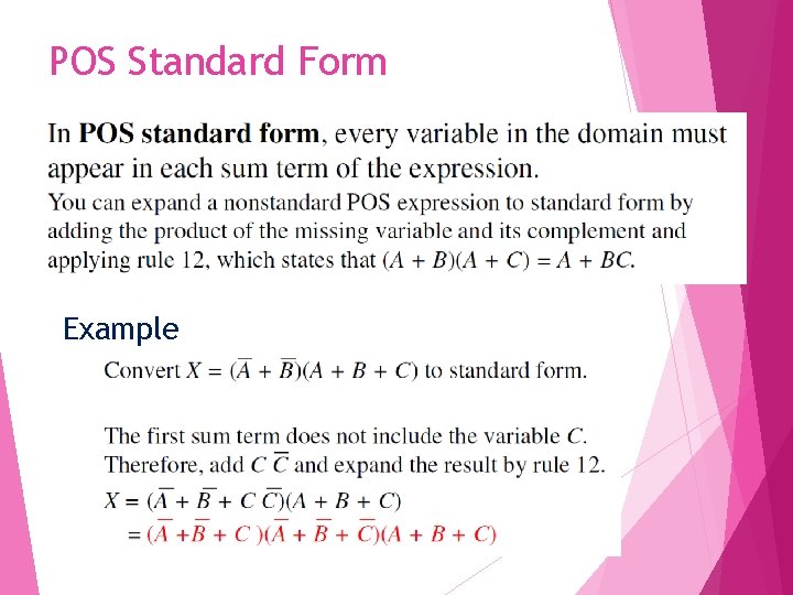 POS Standard Form Example 