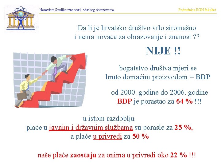 Nezavisni Sindikat znanosti i visokog obrazovanja Podružnica RGN fakultet Da li je hrvatsko društvo