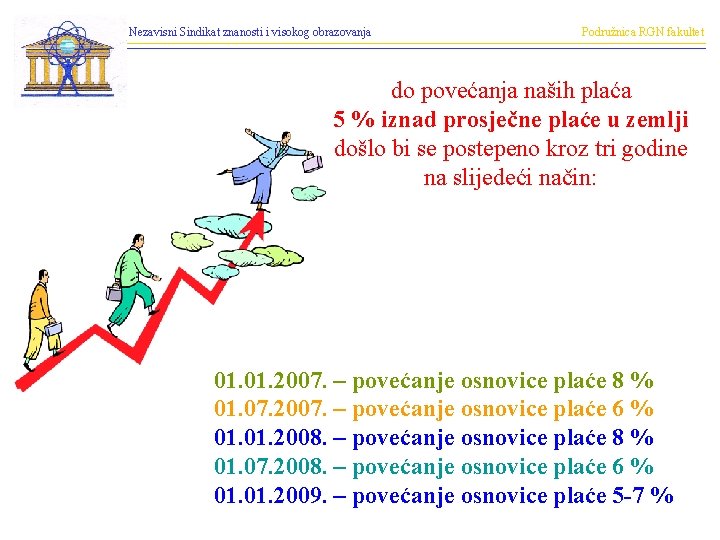 Nezavisni Sindikat znanosti i visokog obrazovanja Podružnica RGN fakultet do povećanja naših plaća 5