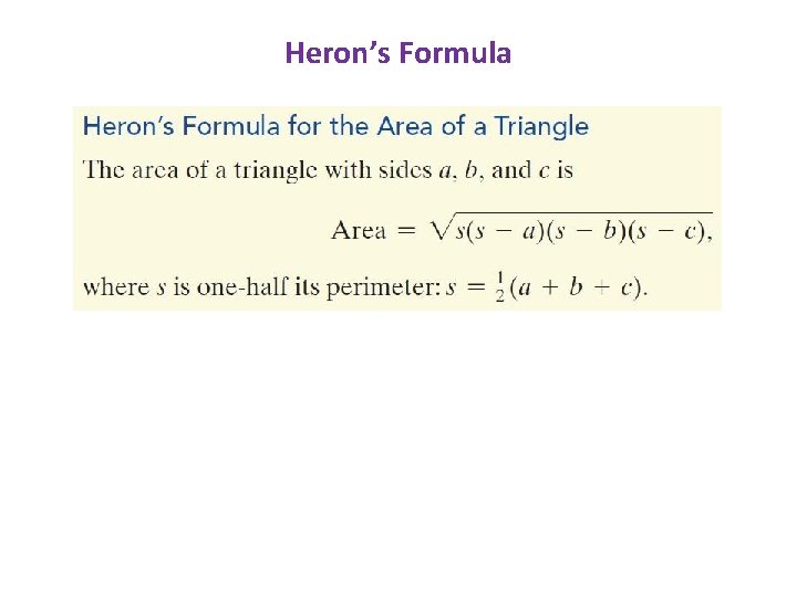 Heron’s Formula 