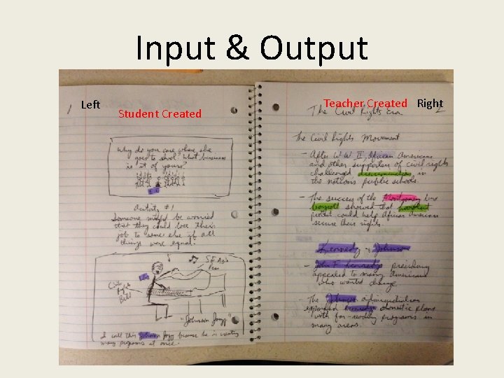 Input & Output Left Student Created Teacher Created Right Input & Output Left Student Created Teacher Created Right