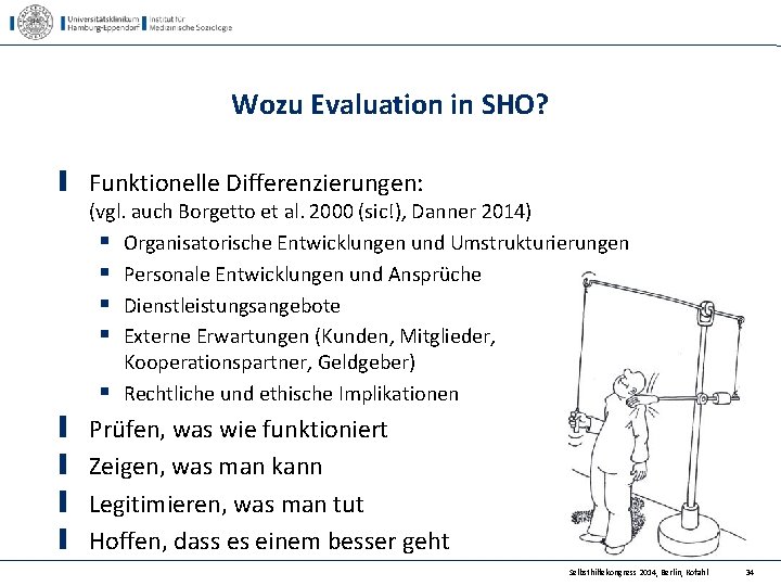 Wozu Evaluation in SHO? Funktionelle Differenzierungen: (vgl. auch Borgetto et al. 2000 (sic!), Danner