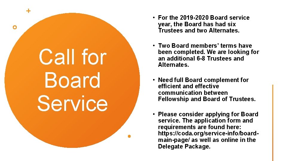  • For the 2019 -2020 Board service year, the Board has had six