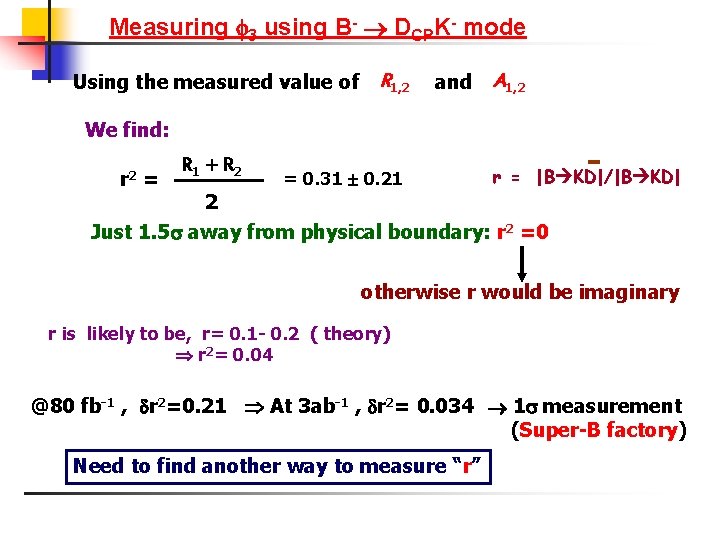 Measuring 3 using B- DCPK- mode Using the measured value of R 1, 2