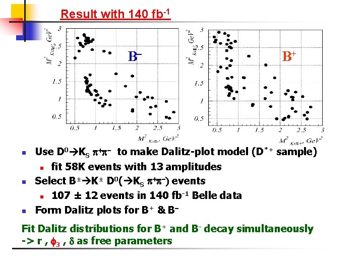 Result with 140 fb-1 B- n n n B+ Use D 0 KS -