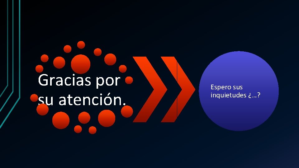 Gracias por su atención. Espero sus inquietudes ¿…? 