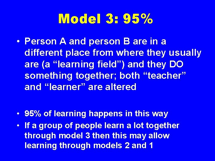 Model 3: 95% • Person A and person B are in a different place