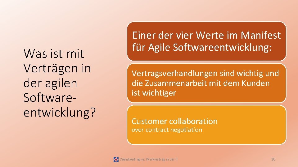 Was ist mit Verträgen in der agilen Softwareentwicklung? Einer der vier Werte im Manifest