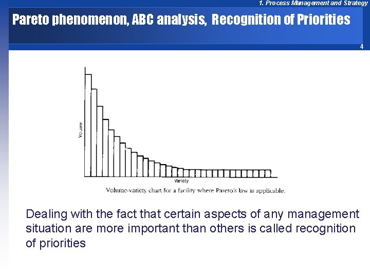 1. Process Management and Strategy Pareto phenomenon, ABC analysis, Recognition of Priorities 4 Dealing 1. Process Management and Strategy Pareto phenomenon, ABC analysis, Recognition of Priorities 4 Dealing