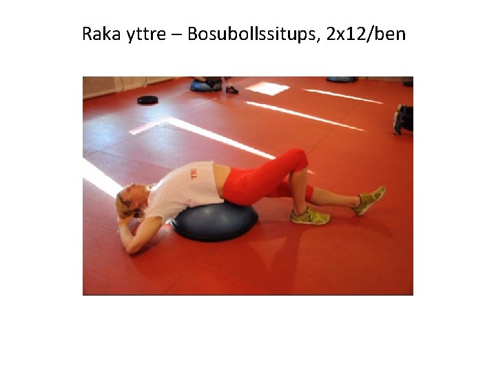 Raka yttre – Bosubollssitups, 2 x 12/ben 