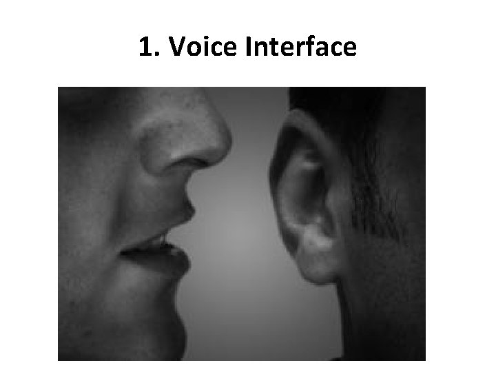 1. Voice Interface 