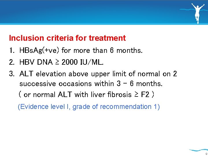 Inclusion criteria for treatment 1. HBs. Ag(+ve) for more than 6 months. 2. HBV