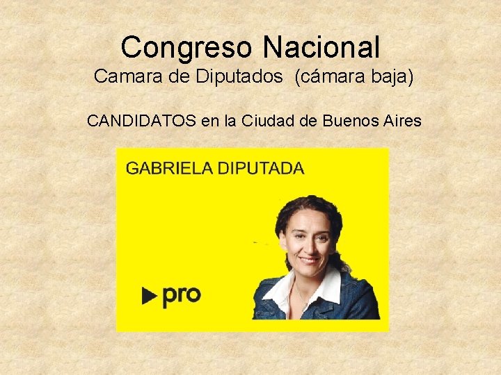 Congreso Nacional Camara de Diputados (cámara baja) CANDIDATOS en la Ciudad de Buenos Aires