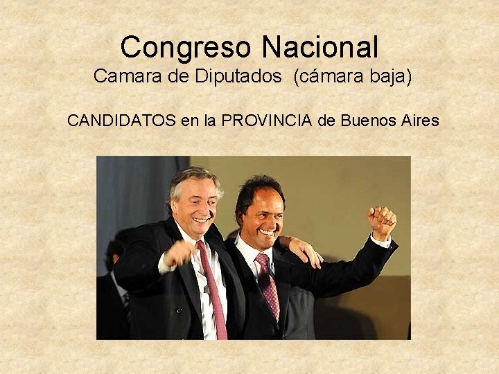 Congreso Nacional Camara de Diputados (cámara baja) CANDIDATOS en la PROVINCIA de Buenos Aires