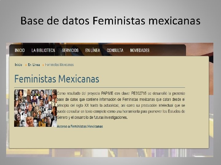 Base de datos Feministas mexicanas 