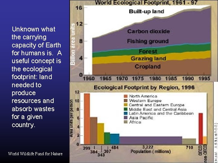 Unknown what the carrying capacity of Earth for humans is. A useful concept is