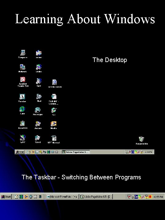 Learning About Windows The Desktop The Taskbar - Switching Between Programs 
