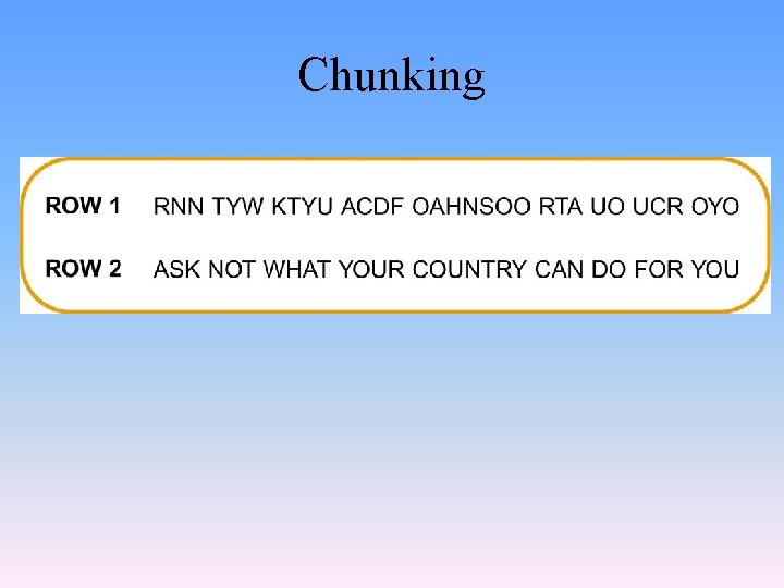 Chunking 