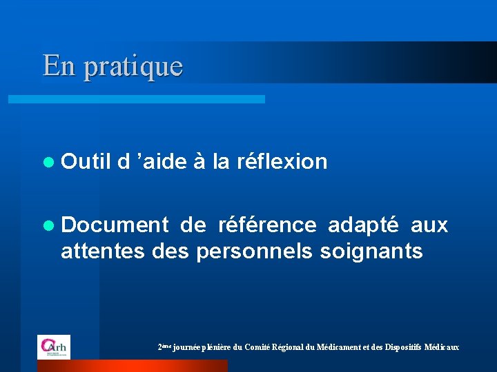 En pratique l Outil d ’aide à la réflexion l Document de référence adapté