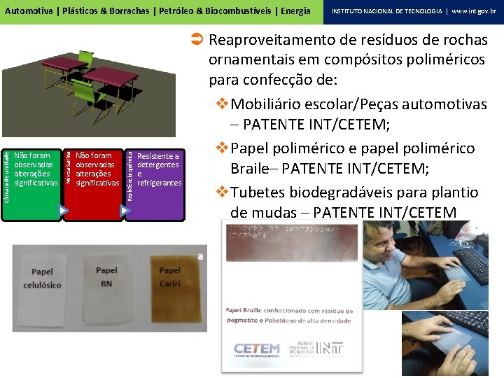 Não foram observadas alterações significativas Resistência química Não foram observadas alterações significativas Névoa Salina