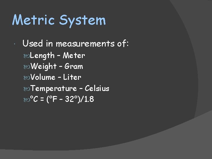 Lab 1 The Metric System LIFE SCIENCE LAB