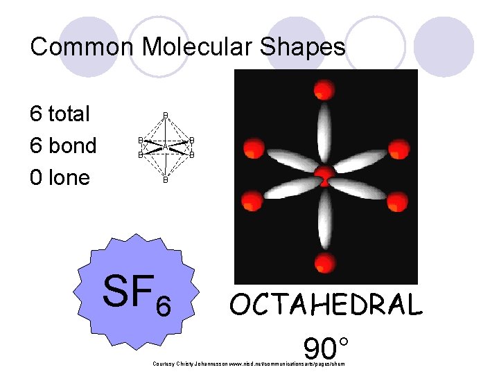 Common Molecular Shapes 6 total 6 bond 0 lone B B B A B